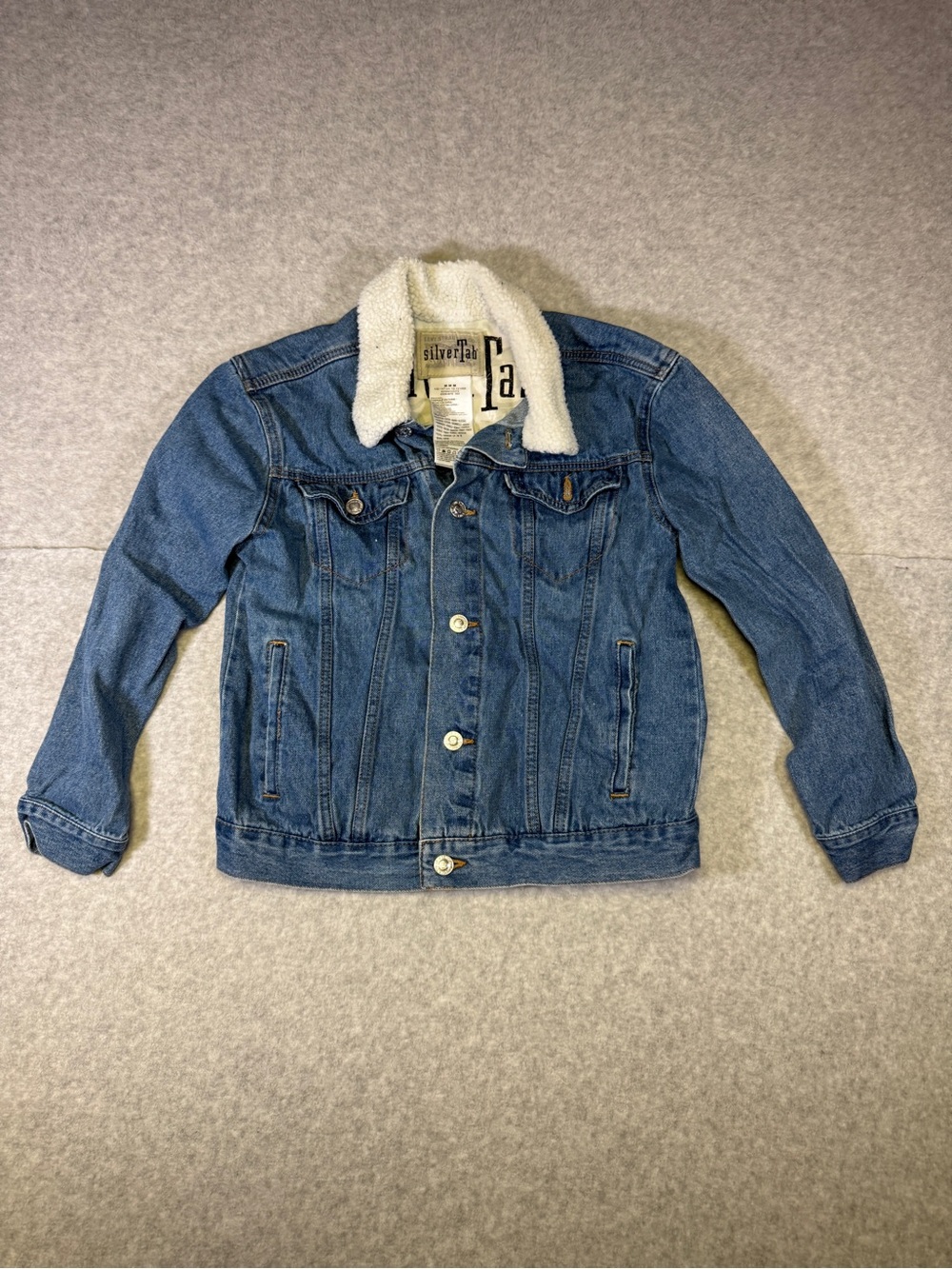 Levi's Kids Blue Denim Jacket with White Sherpa Collar